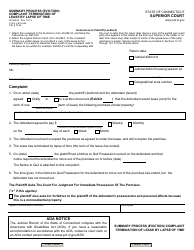 Document preview: Form JD-HM-20 Summary Process (Eviction) Complaint, Termination of Lease by Lapse of Time - Connecticut