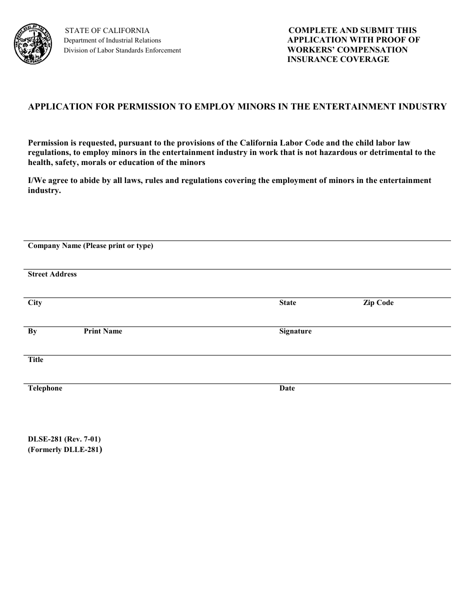 DLSE Form 281 - Fill Out, Sign Online and Download Fillable PDF ...