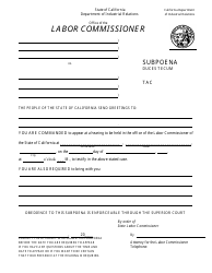 Document preview: Subpoena Duces Tecum - California