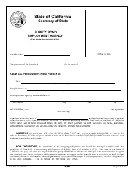Form SFSB-449 Employment Agency Surety Bond - California