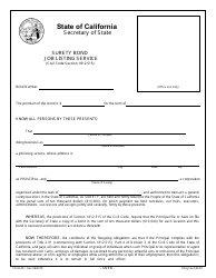 Form SFSB-451 Job Listing Service Surety Bond - California