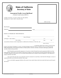 Form NPSF421 Guaranteed Traffic Arrest Bail Bond - California