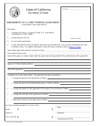 Document preview: Form NPSF404B Amendment of a Joint Powers Agreement - California
