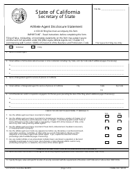 Form SFAA &quot;Athlete Agent Disclosure Statement&quot; - California