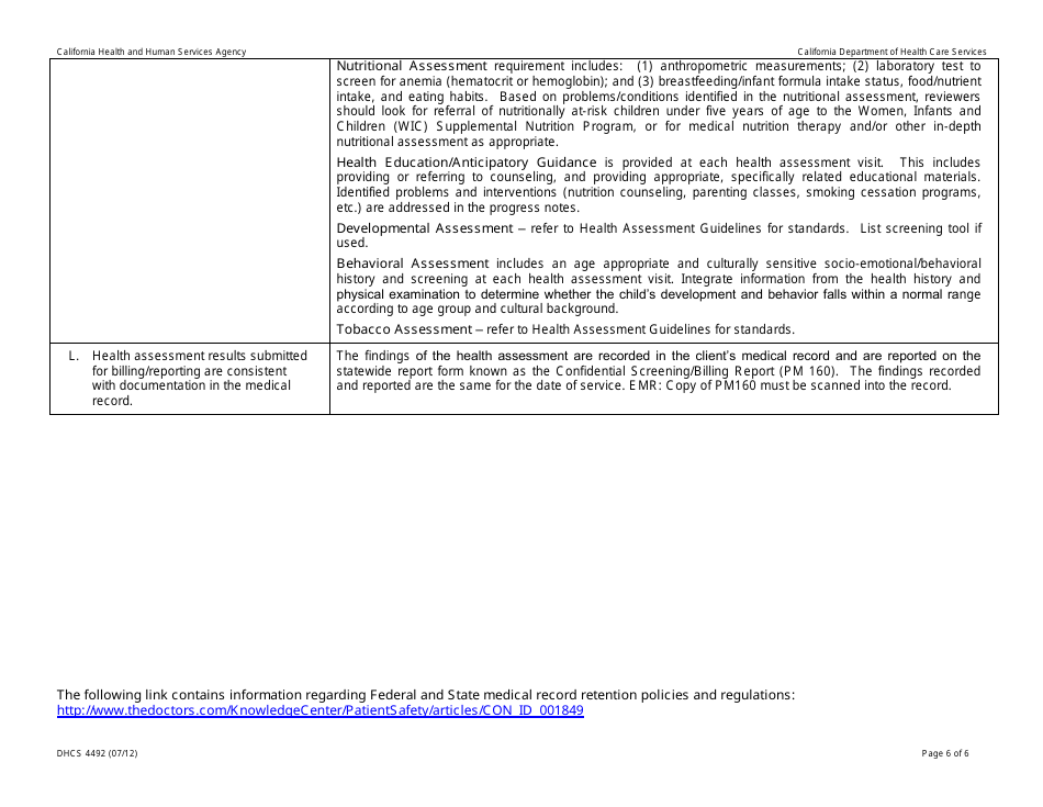 Download Instructions for Form DHCS4492 Medical Record Review Tool PDF Templateroller