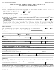 Document preview: Form DHCS4073 Pre-enrollment Application - Child Health and Disability Prevention (Chdp) Program - California