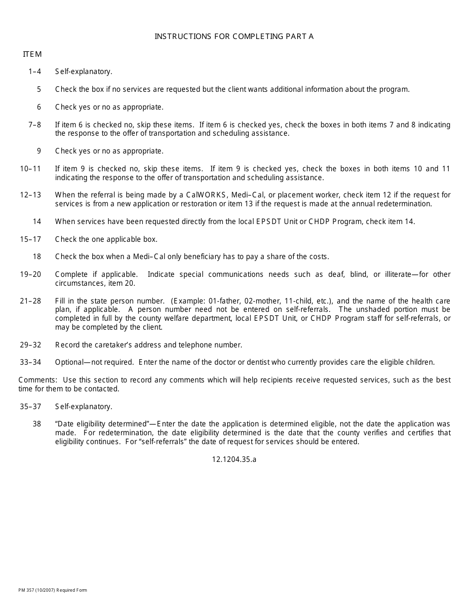 Form PM357 Chdp Referral - California, Page 3