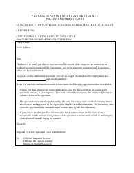 Document preview: Attachment C Employee Notification of Adulterated Test Results - Florida