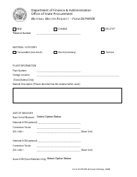 Document preview: Form OSPM100 Material Master Request - Arkansas