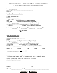 Document preview: Prior Year Warrant Cancellation/Refund/Rebate Certification Form - Arkansas