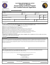 Form BOF037 Doj Certified Instructor Application - Firearm Safety Certificate Program - California