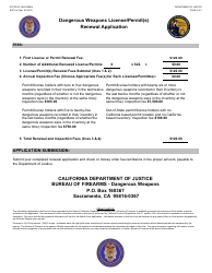 Form BOF031 Dangerous Weapons License/Permit(S) Renewal Application - California, Page 2