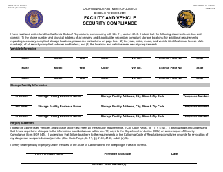 Document preview: Form BOF045 Facility and Vehicle Security Compliance - California