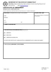 Document preview: Form CAN-1-1.0 Certificate of Amendment - Nonstock Corporation - Connecticut