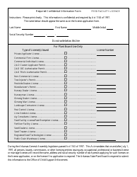 Document preview: Required Confidential Information Form - Feed Facility Licence - Arkansas