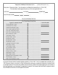 Document preview: Required Confidential Information Form (Fertilizer Facility LIC) - Arkansas
