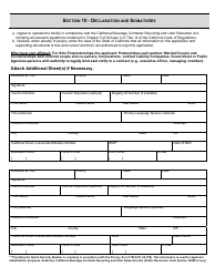 Form CalRecycle770 Certification Application for Recycling Centers and Processors - California, Page 5