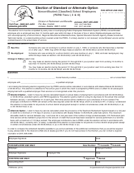 Document preview: Form PERS004 Election of Standard or Alternate Option - Noncertificated (Classified) School Employees (Pers Tiers I, II & Iii) - Alaska