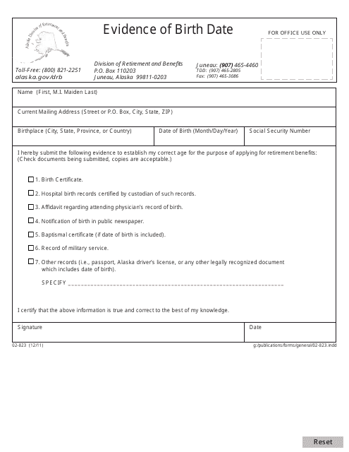 Form 02-823  Printable Pdf