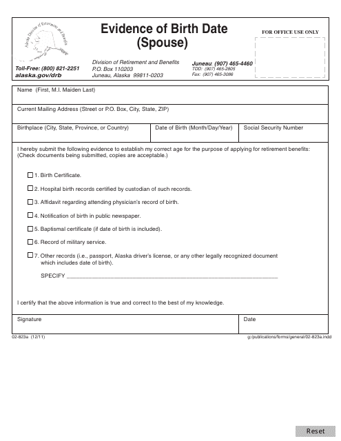 Form 02-823A  Printable Pdf