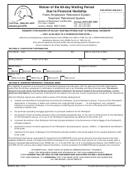 Form GEN010 Waiver of the 60-day Waiting Period Due to Financial Hardship - Alaska