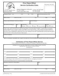 Document preview: Form PERS033 Prior Peace Officer Service Verification Claim - Alaska