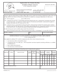 Document preview: Form TRS003 Application for Alaska Bureau of Indian Affairs Service - Alaska