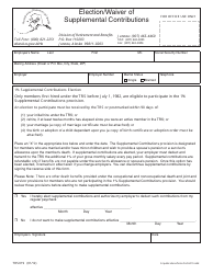 Form TRS019 Election/Waiver of Supplemental Contributions - Alaska