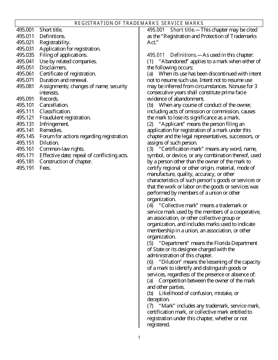 Trademark - Service Mark Registration and Use - Florida, Page 4
