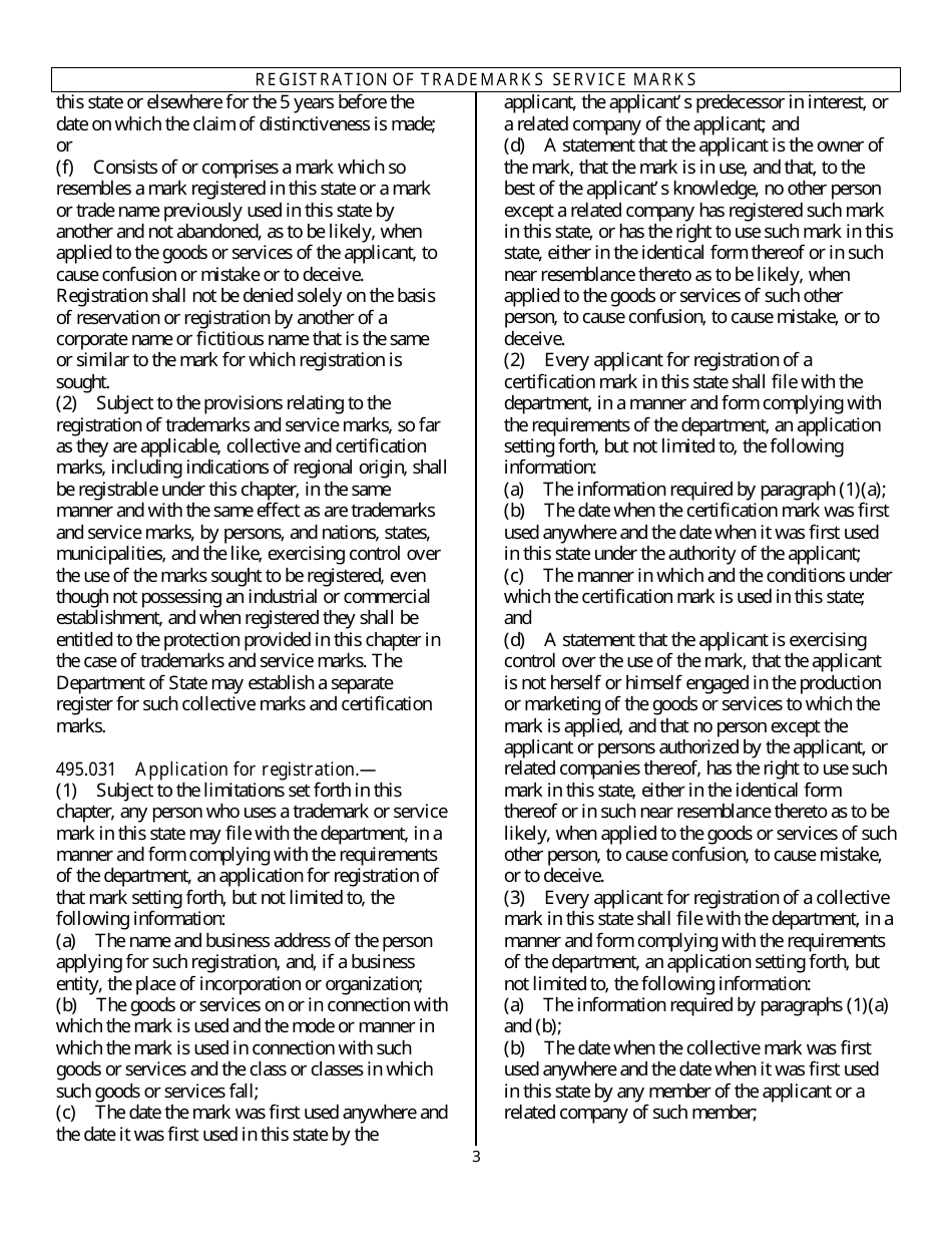 Trademark - Service Mark Registration and Use - Florida, Page 6