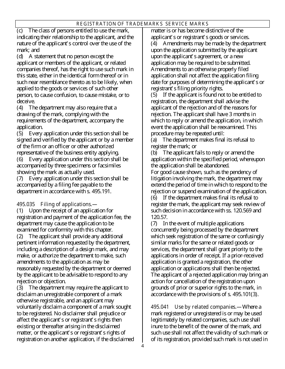 Trademark - Service Mark Registration and Use - Florida, Page 7