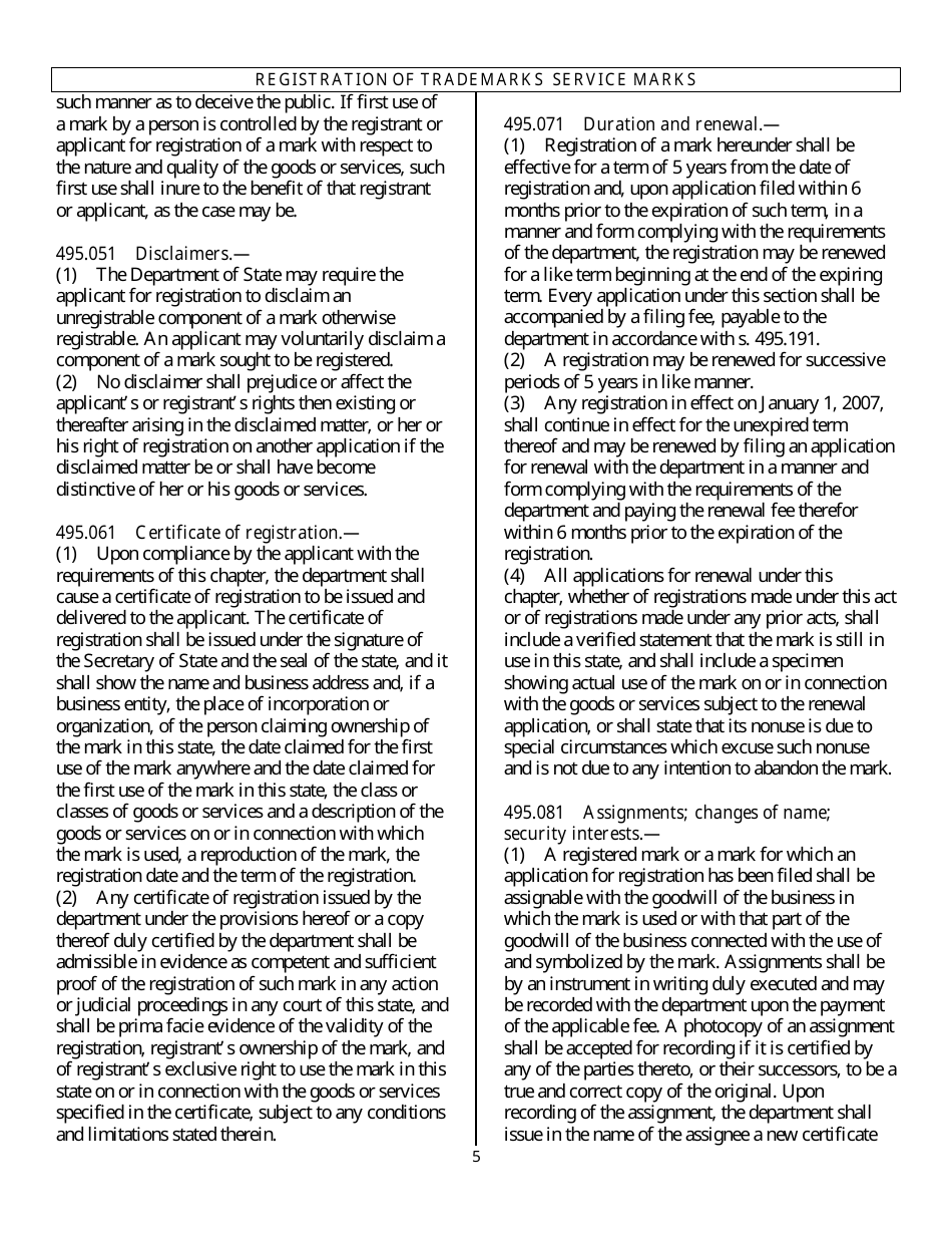 Trademark - Service Mark Registration and Use - Florida, Page 8