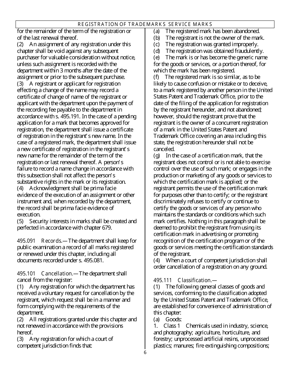 Trademark - Service Mark Registration and Use - Florida, Page 9