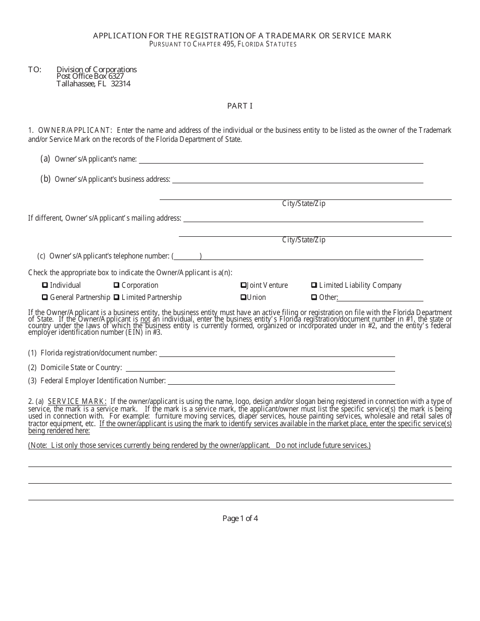 Form CR2E014 Application for the Registration of a Trademark or Service Mark - Florida, Page 7
