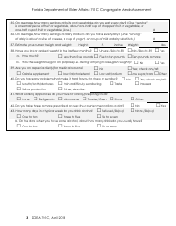 Form 701C Congregate Meals Assessment - Florida, Page 3