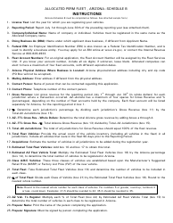 Instructions for Schedule B Allocated Perm Fleet - Arizona
