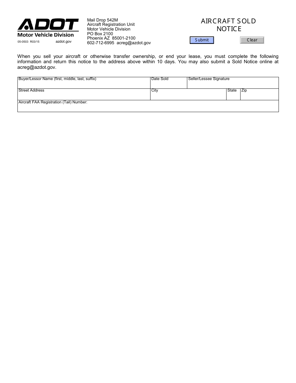 Sold Notice Az Dmvnull