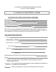 Maintenance Review Classification Appeal Form - Delaware