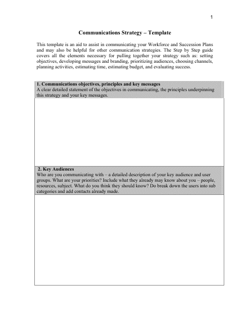 Communications Strategy - Template - Delaware Download Pdf