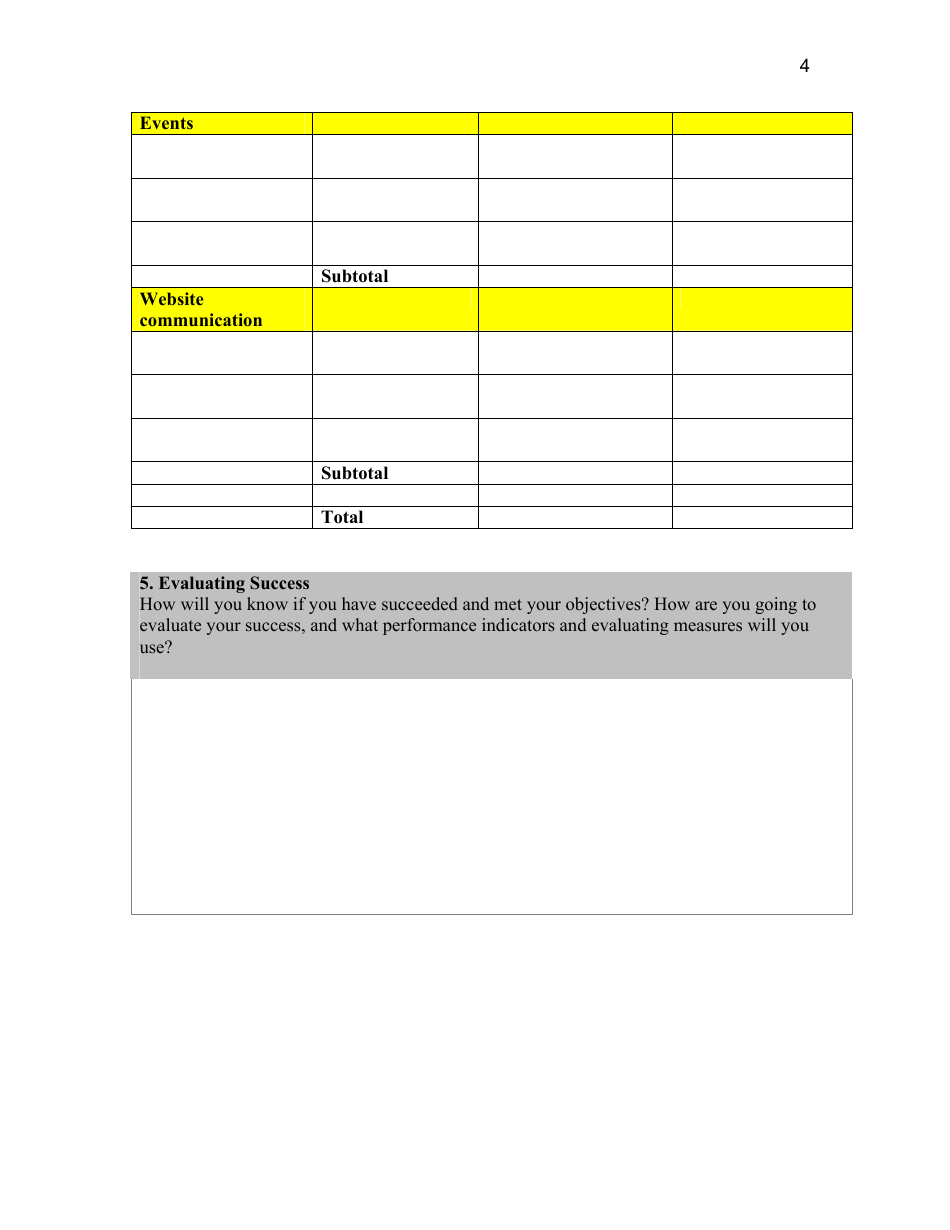 Communications Strategy - Template - Delaware, Page 4