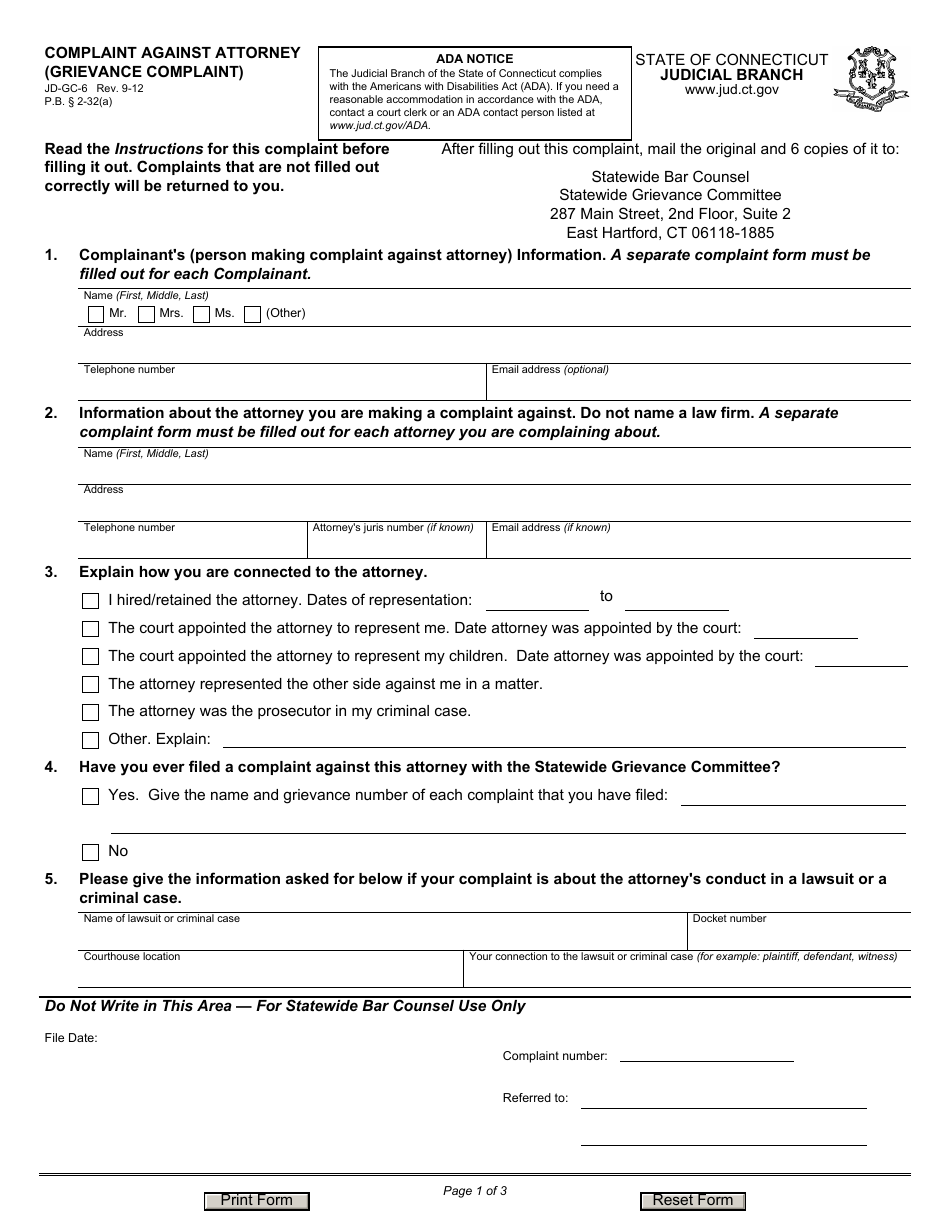 Form JD-GC-6 - Fill Out, Sign Online and Download Fillable PDF ...