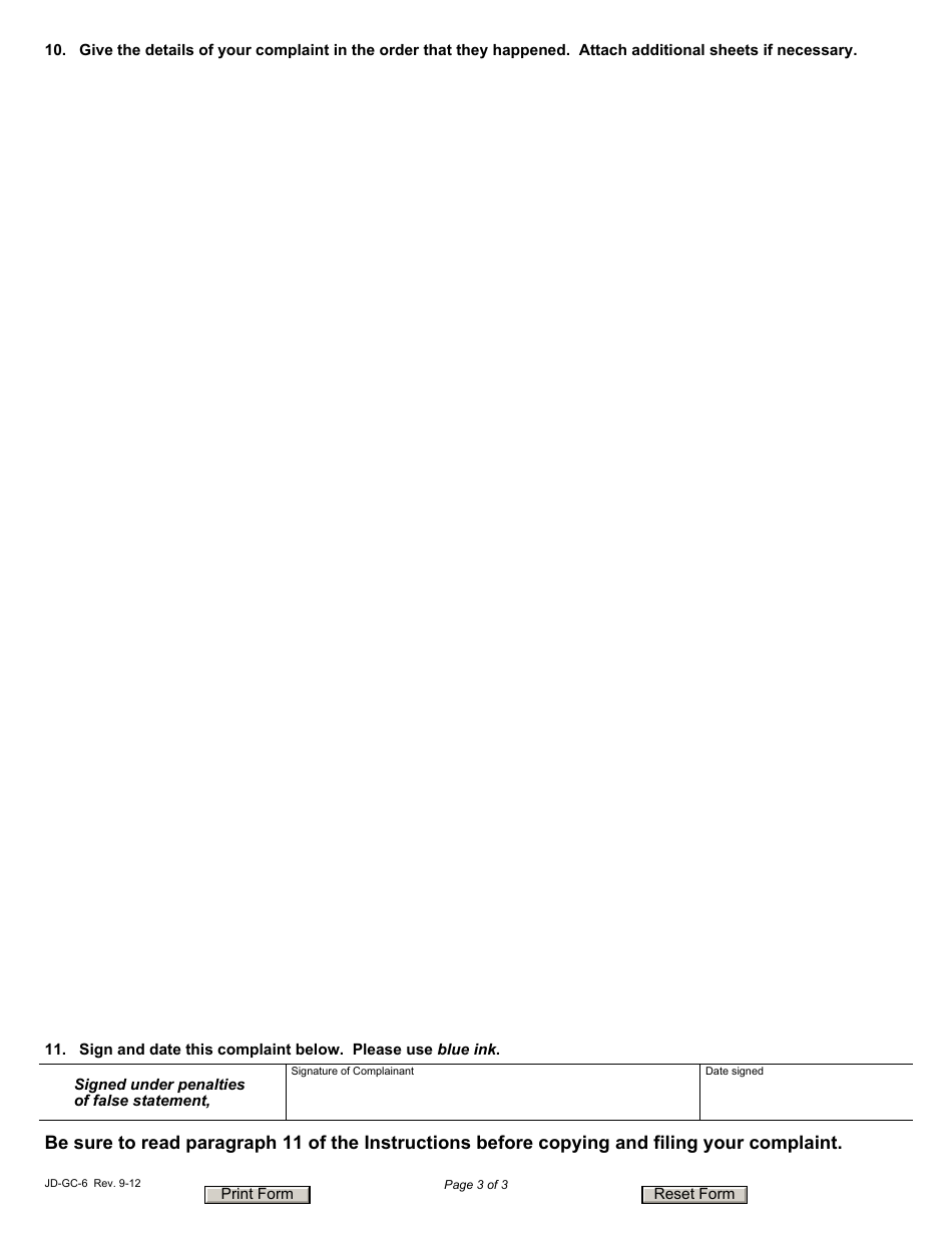 Form JD-GC-6 Complaint Against Attorney (Grievance Complaint) - Connecticut, Page 5