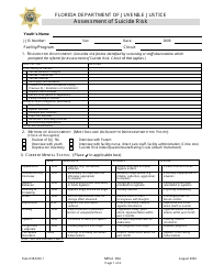 DJJ Form MHSA004 Assessment of Suicide Risk - Florida