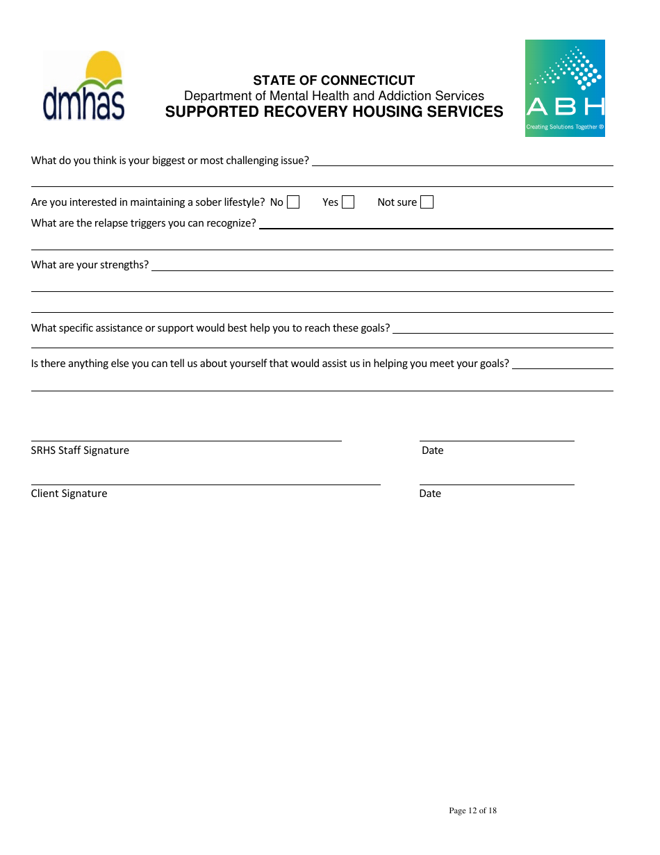 Supported Recovery Housing Services - Connecticut, Page 12