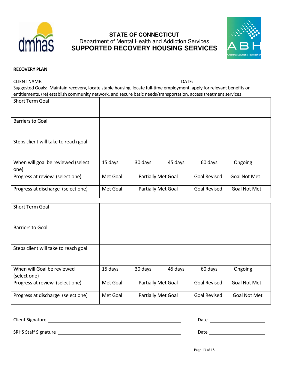 Supported Recovery Housing Services - Connecticut, Page 13