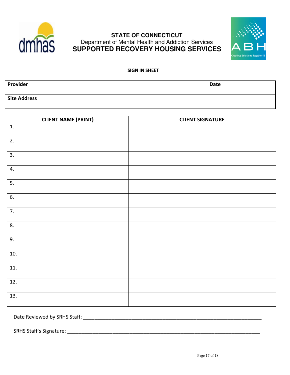 Supported Recovery Housing Services - Connecticut, Page 17
