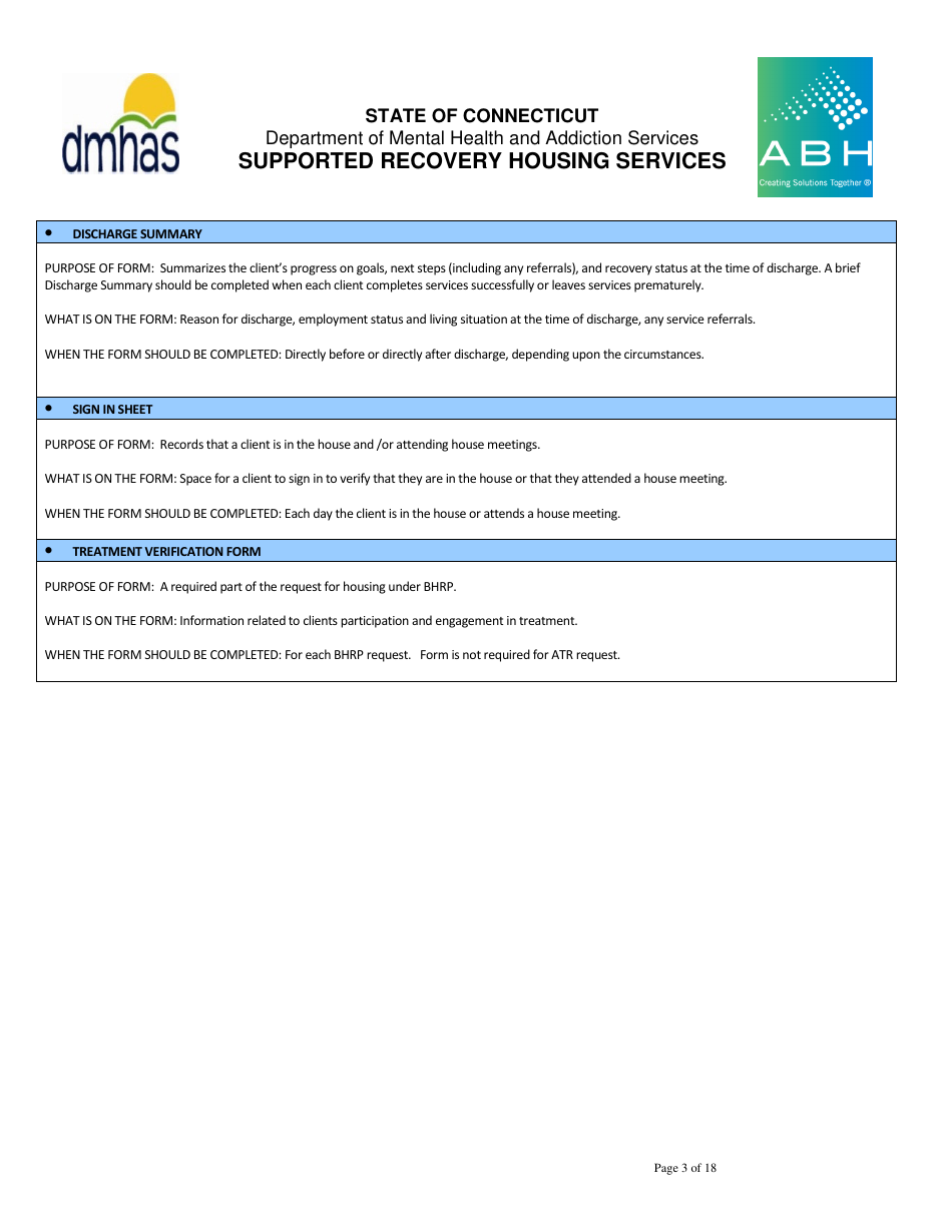 Supported Recovery Housing Services - Connecticut, Page 3