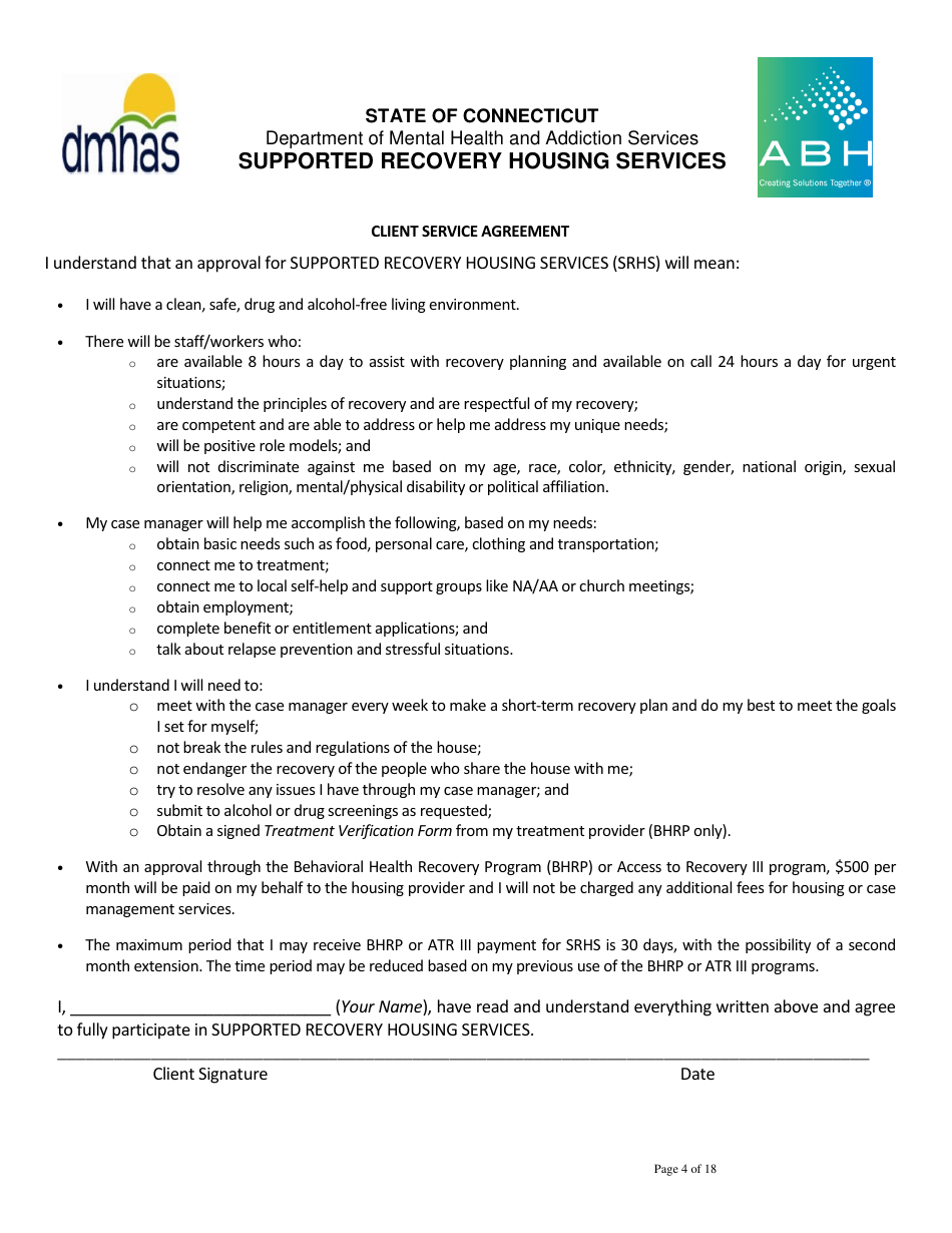 Supported Recovery Housing Services - Connecticut, Page 4