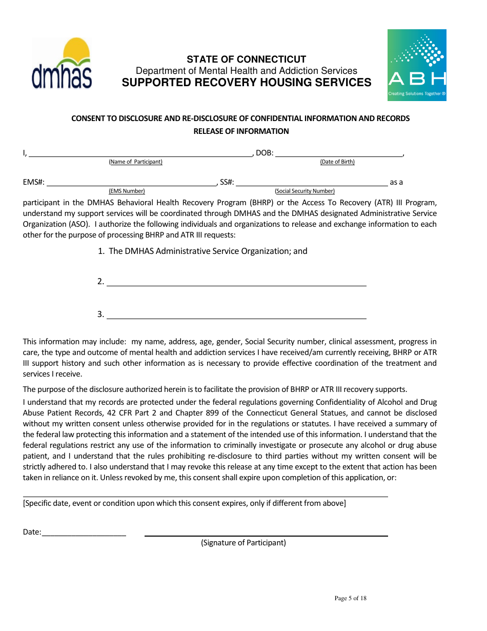 Supported Recovery Housing Services - Connecticut, Page 5