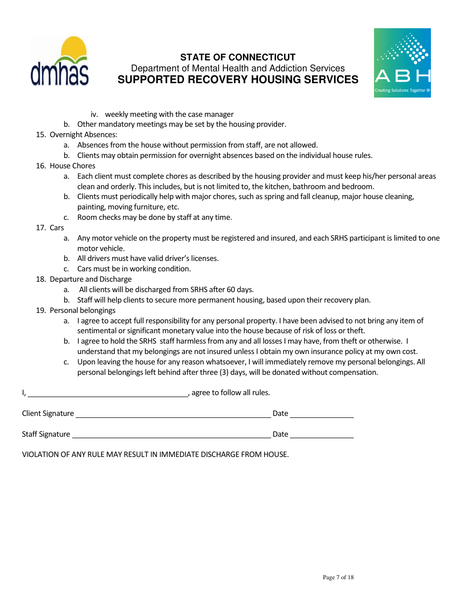 Supported Recovery Housing Services - Connecticut, Page 7